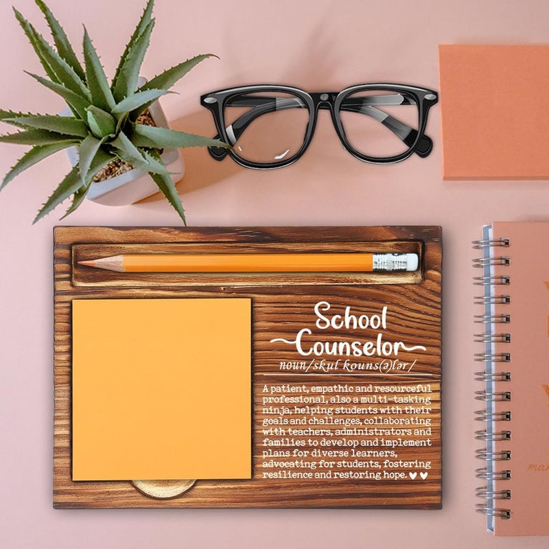 MFOMFO School Counselor Gifts, Thank You Appreciation Gifts for School Counselor, Perfect for Appreciation Birthday White Elephant or End of Year Recognition Self-Stick Note Pad Holders-LBB13 - Image 2